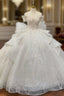 Champagne Ball Gown Sequins Gold Sequins Appliques Off the Shoulder Wedding Dress