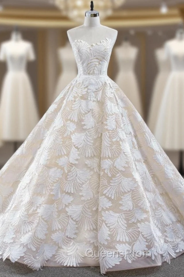 Champagne Ball Gown Tulle Flower Sweetheart Evening Prom Dress Main image