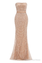 Luxury Pearls Beading Prom Dresses Sweep Train High Neck Zipper Sleeveless Evening Dresses