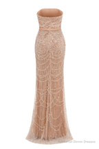 Grey Beading Prom Dresses Sweep Train High Neck Zipper Sleeveless Evening Dresses
