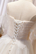 Champagne Floor Length Lace Long Evening Prom Dress, Off the Shoulder Evening Dress