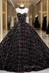 Champagne Gold Sequins Sweetheart Quinceanera Dress