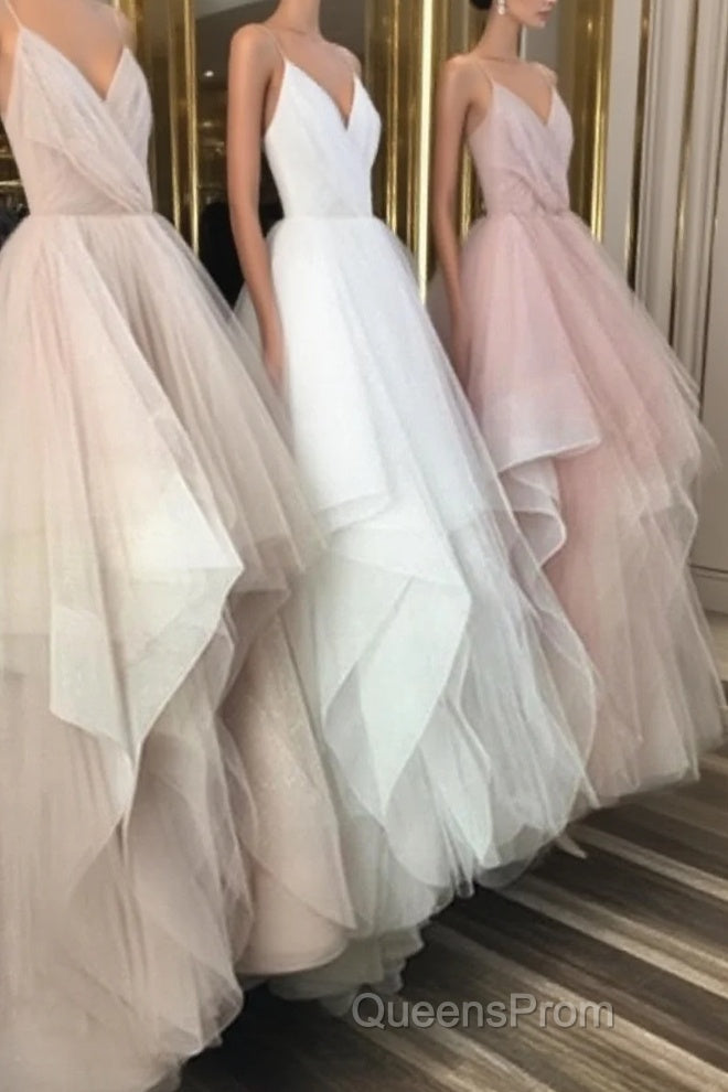 Champagne Evening Prom Dress, White Evening Prom Dress, Pink Evening Prom Dress, ChampagneWhitePink Wedding Dress, ChampagneWhitePink Formal Dress Main image