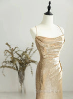 Champagne Sequins Long Evening Prom Dress, Sequins Champagne Evening Dress