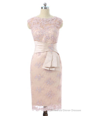 Champagne Sheath Cap Sleeves Mother Of The Bride Dresses