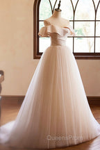 Champagne Spaghetti Straps Floor Length Evening Prom Dress, A-Line Sleeveless Backless Evening Party Dress
