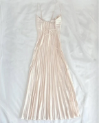 Champagne Spaghetti Straps Long Classy Prom Dress Pleated Classy Evening Dress