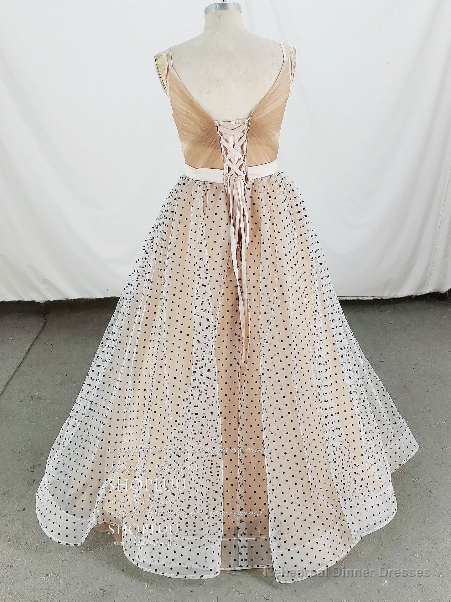 Champagne Sweetheart Tulle Long Prom Dress, Champagne Tulle Formal Dress Secondary image