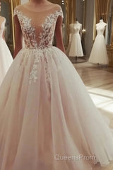 Champagne tulle lace long Evening Prom Dress, tulle evening Dress