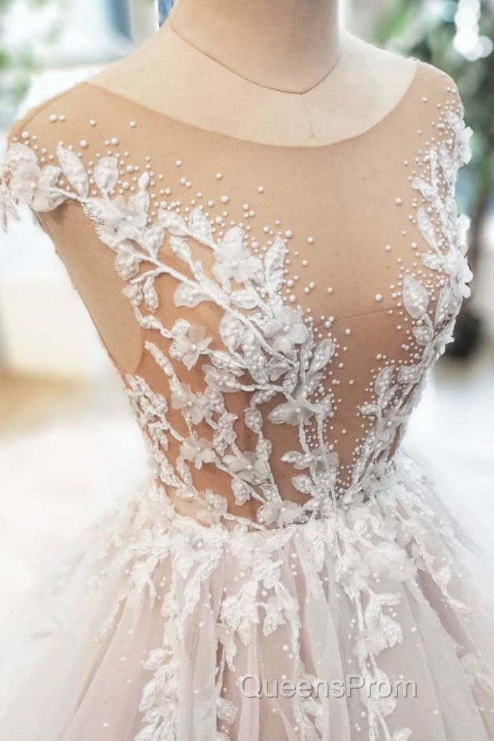 Champagne tulle lace long Evening Prom Dress, tulle evening Dress Secondary image