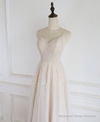 Champagne Tulle Lace Short Prom Dress Lace Homecoming Dress