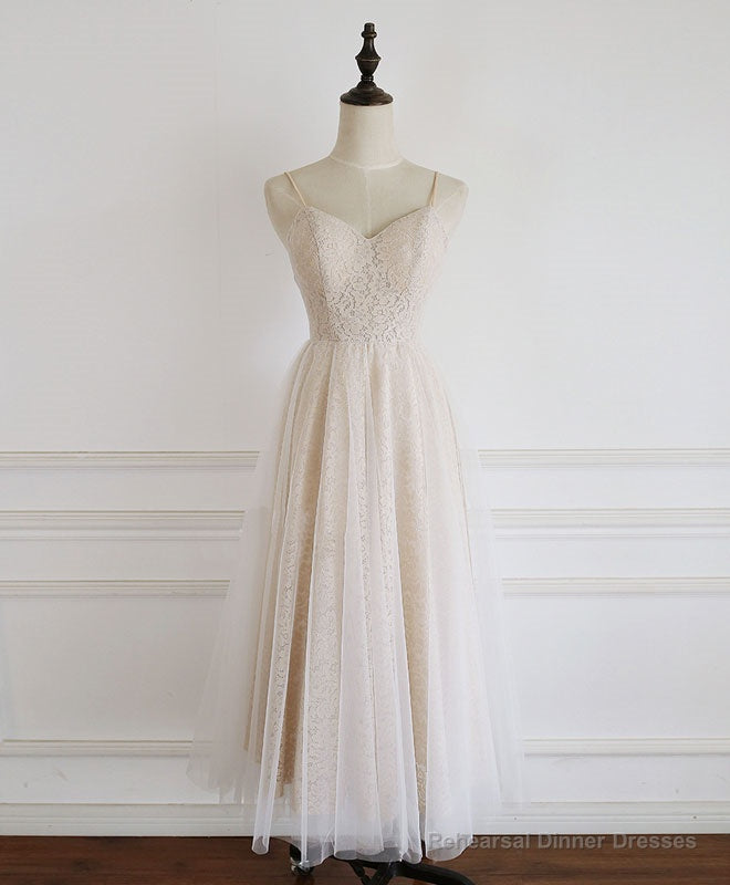 Champagne Tulle Lace Short Prom Dress Lace Homecoming Dress Secondary image
