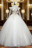 Champagne Tulle Long Sleeve Appliques Backless Quinceanera Dress