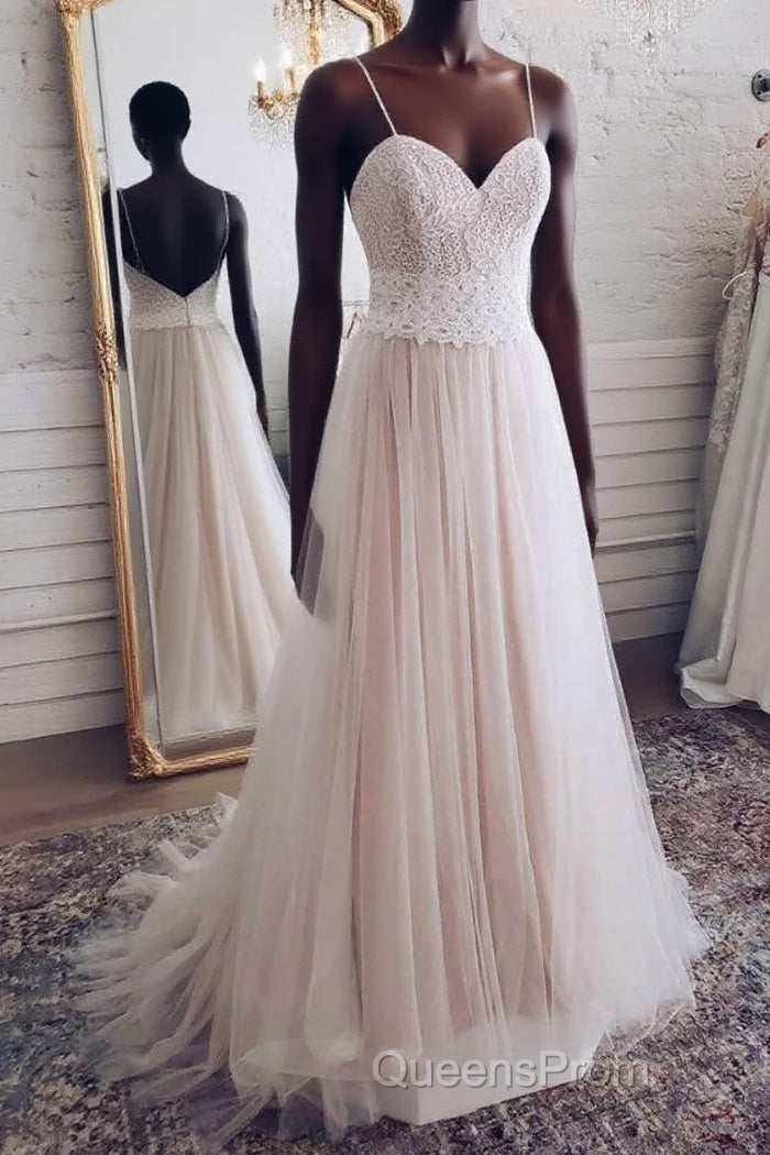 Champagne tulle sweetheart lace long Evening Prom Dress tulle formal Dress Main image