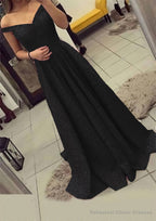 Charmeuse Prom Dresses A-Line/Princess V-Neck Sweep Train