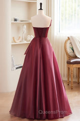 Charming And Elegant Wine Red Sleeveless Off Shoulder Ball Dress, Wine Red A-Shaped Princess Strapless Butterfly Tie With Backless Strap And Ground Length Evening Prom Dress