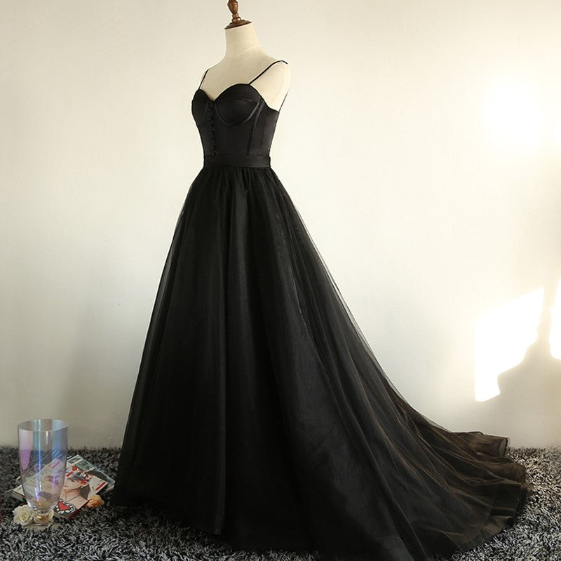 Charming Black Long Party Gowns, Black Classy Evening Classy Prom Dress Secondary image