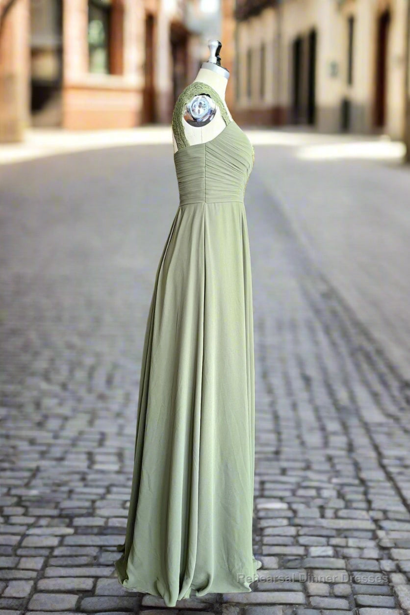 Charming Cap Sleeves Chiffon Long A Line Bridesmaid Dresses for Women Formal Dresses Secondary image