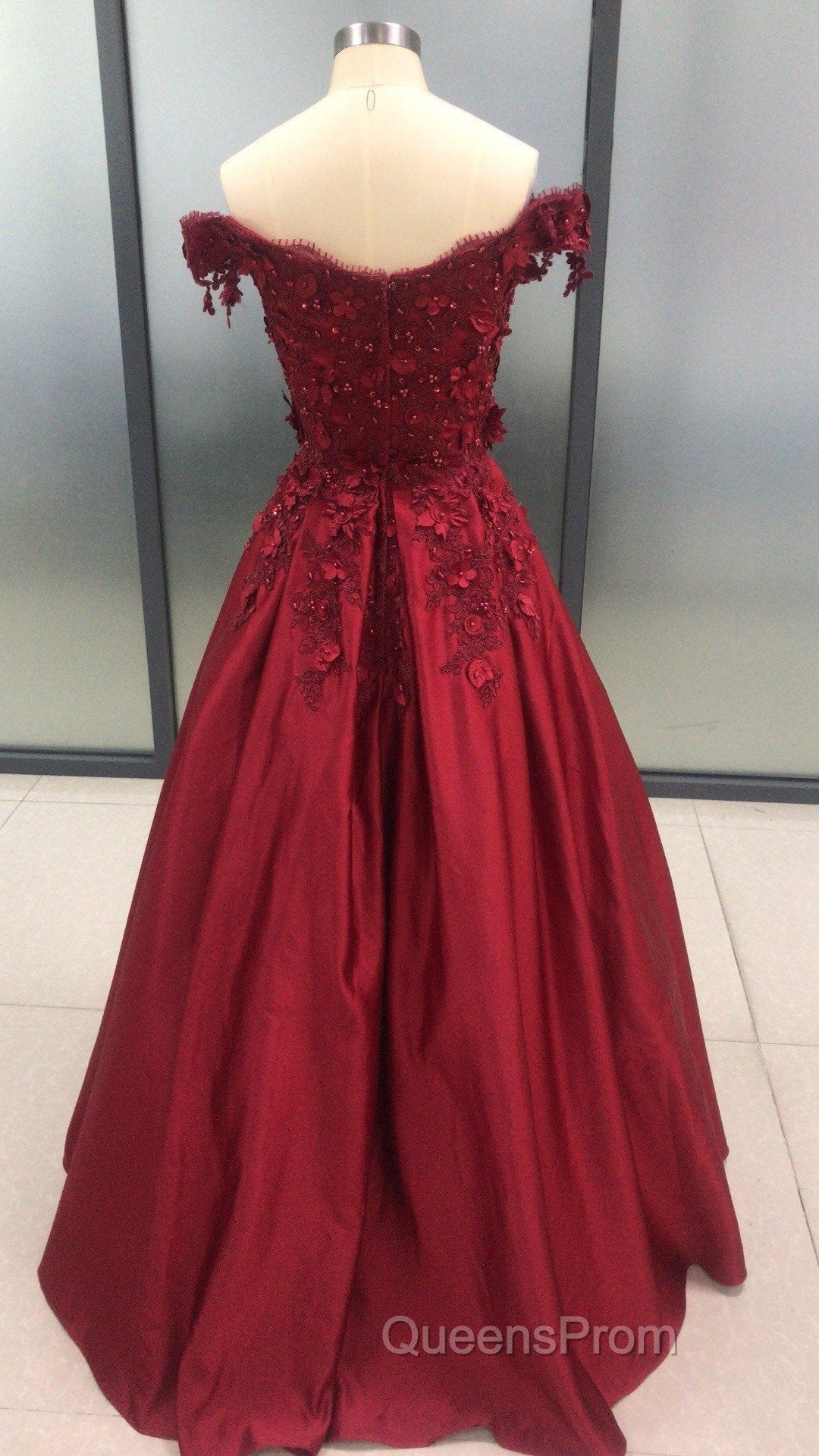 Charming Dark Red Long Sweetheart A-line Evening Prom Dress, Wine Red Evening Gown