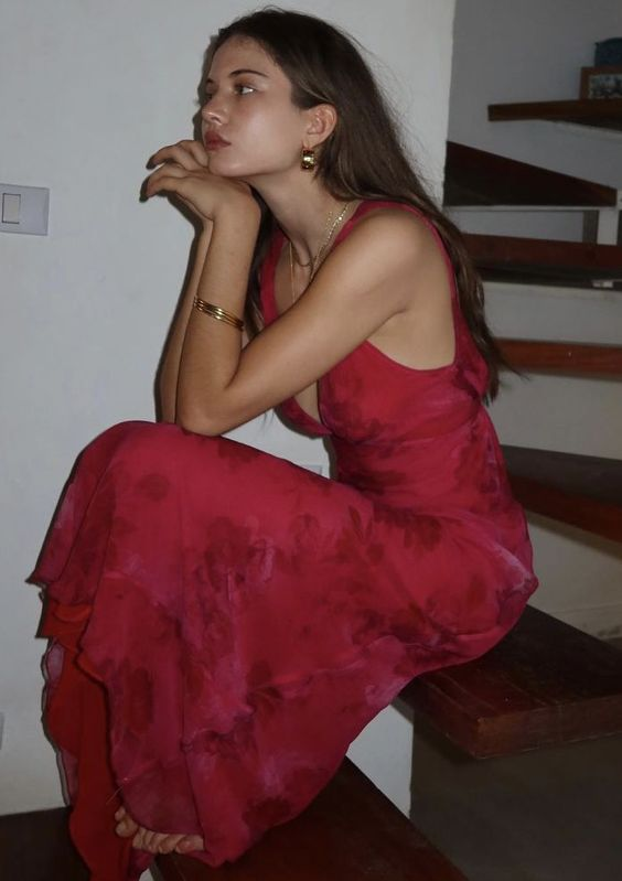 Charming Deep V Neck Satin Print Floral Long Classy Evening Gown Classy Prom Dress