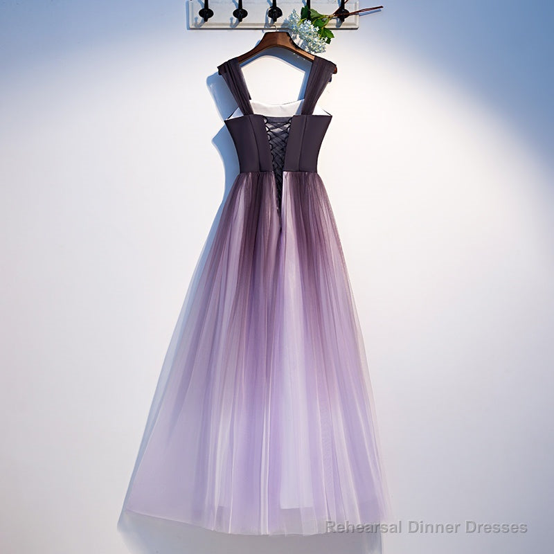 Charming Gradient Tulle Straps Long Party Dress,A-line Prom Dress Secondary image