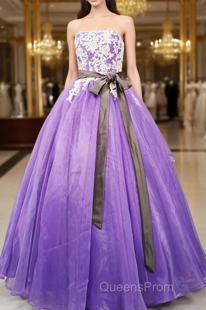 Charming Handmade Organza Purple Sweet 16 Gown, Party Dress Main image