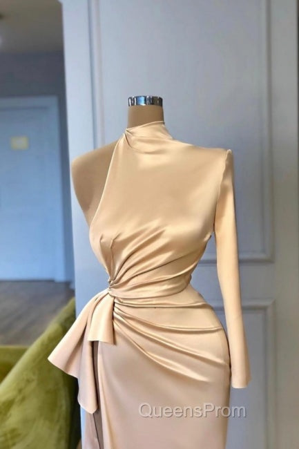 Charming High Neck Long Sleeves Evening Prom Dress Front Split Long Secondary image