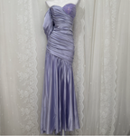 Charming Light Purple Mermaid Sweetheart Neck Pearl Sequin Satin Long Classy Prom Dress