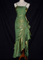 Charming Mermaid High Low Satin Straps Party Dress, Lovely Style Classy Prom Dress