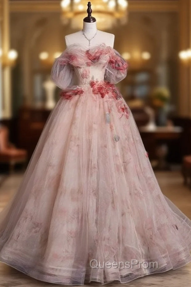 Charming Off The Shoulder Appliques Long Quinceanera Dress Evening Wedding Ball Gown Evening Prom Dress Main image