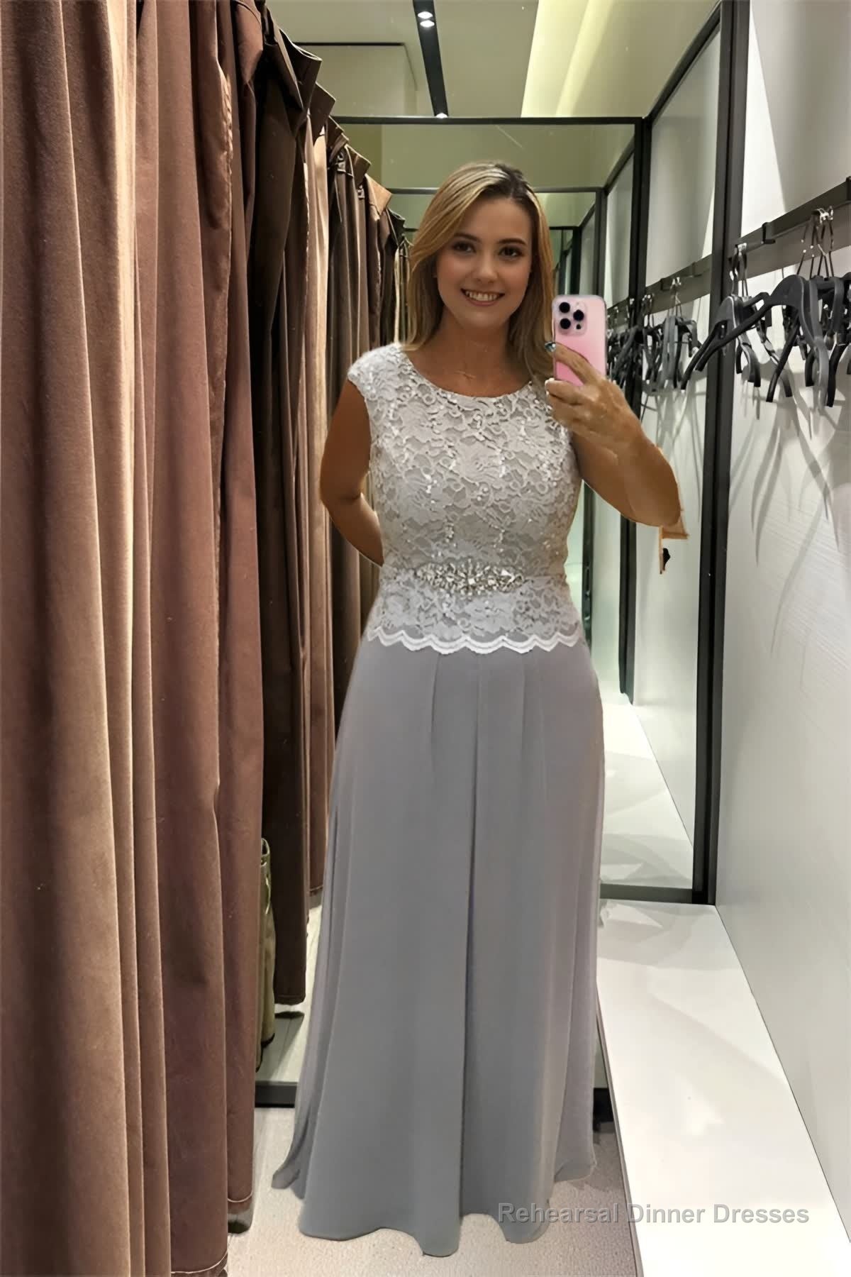 Charming Prom Dress Sleeveless Lace Chiffon Mother of the Bride Dresses Main image