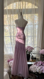 Charming Purple Chiffon Beaded Mermaid Long Classy Prom Dress