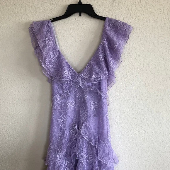 Lilac Long Classy Prom Dress Layed Lace Classy Evening Dress