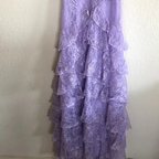 Lilac Long Classy Prom Dress Layed Lace Classy Evening Dress