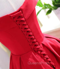 Charming Satin Red Off The Shoulder Homecoming Dress, Party Dress