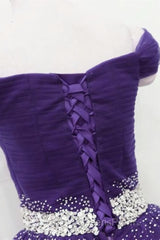 Charming Sequins Off Shoulder Dark Purple Long Evening Prom Dress, Off the Shoulder Dark Purple Formal Evening Dress