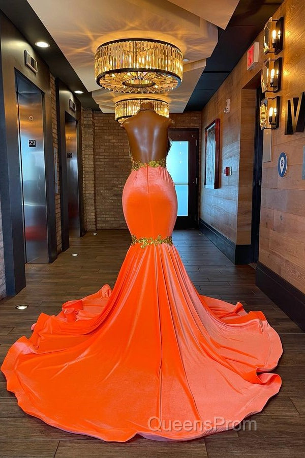 Charming Sleeveless Halter Backless Mermaid Evening Prom Dress With Gold Beading Secondary image