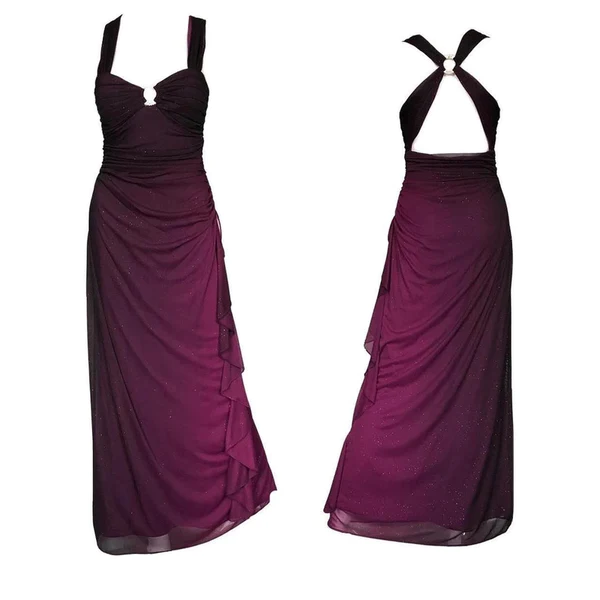 Charming Straps Ombre Grape Backless Long Chiffon Classy Prom Dress Classy Evening Dress