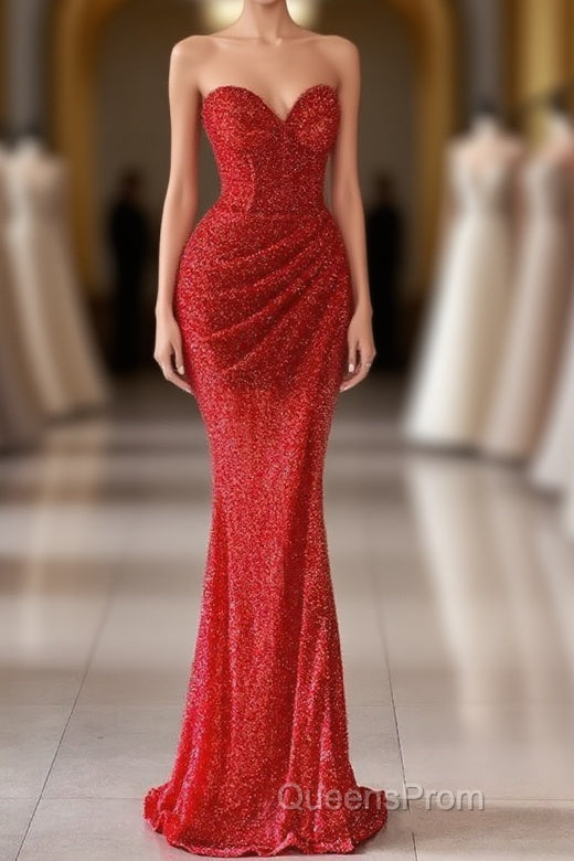 Charming Sweetheart Sleeveless Mermaid Evening Prom Dress Long Slit Online Main image