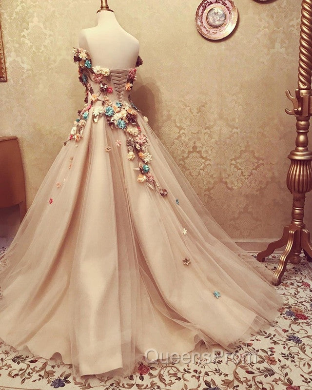 Charming Tulle Evening Dress 3D Flowers Embroidery Evening Prom Gowns Secondary image