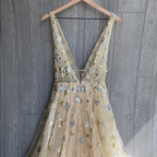 Charming V-Neck Floral Long Classy Prom Dress, Classy Evening Dress