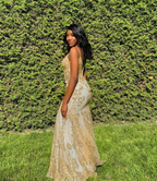 Charming V Neck Lace Mermaid Classy Prom Dress Long Classy Evening Dress