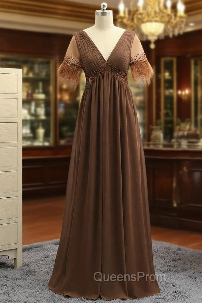 Cheap Brown Mother Of The Bride Dress A-line V-neck Chiffon Main image