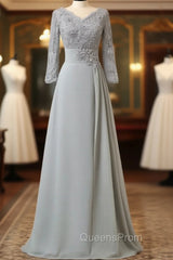 Cheap Elegant V-Neck Appliques A-Line Mother Of The Bride Dress