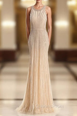 Cheap Evening Prom Dress Robe De Soiree Halter Gold Evening Party Dress