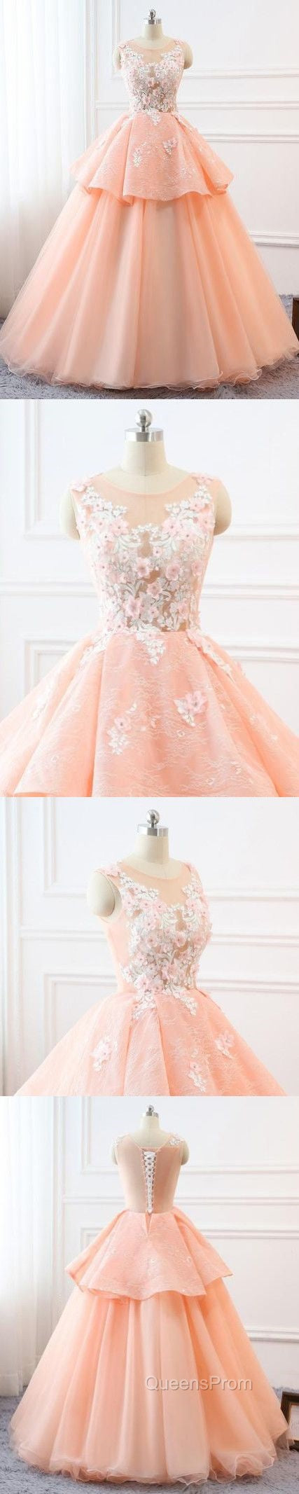 Chic A-Line Scoop Long Evening Prom Dress Lace Evening Prom Dress Ball Gowns Evening Dress