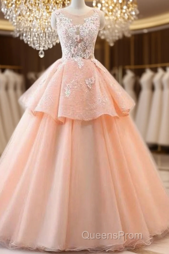 Chic A-Line Scoop Long Evening Prom Dress Lace Evening Prom Dress Ball Gowns Evening Dress Main image