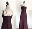 Chic A Line Spaghetti Straps Burgundy Tulle Classy Evening Dress Long Classy Prom Dress