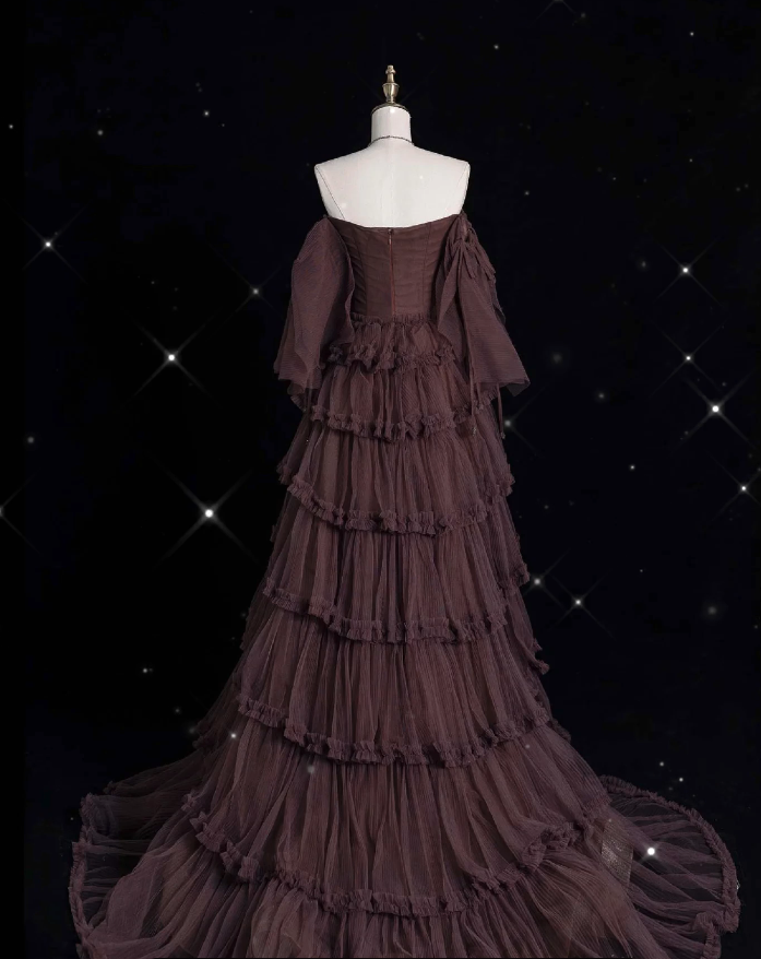 Chic Ball Gown Off The Shoulder Long Sleeves Classy Evening Dress Tulle Long Classy Prom Dress Secondary image