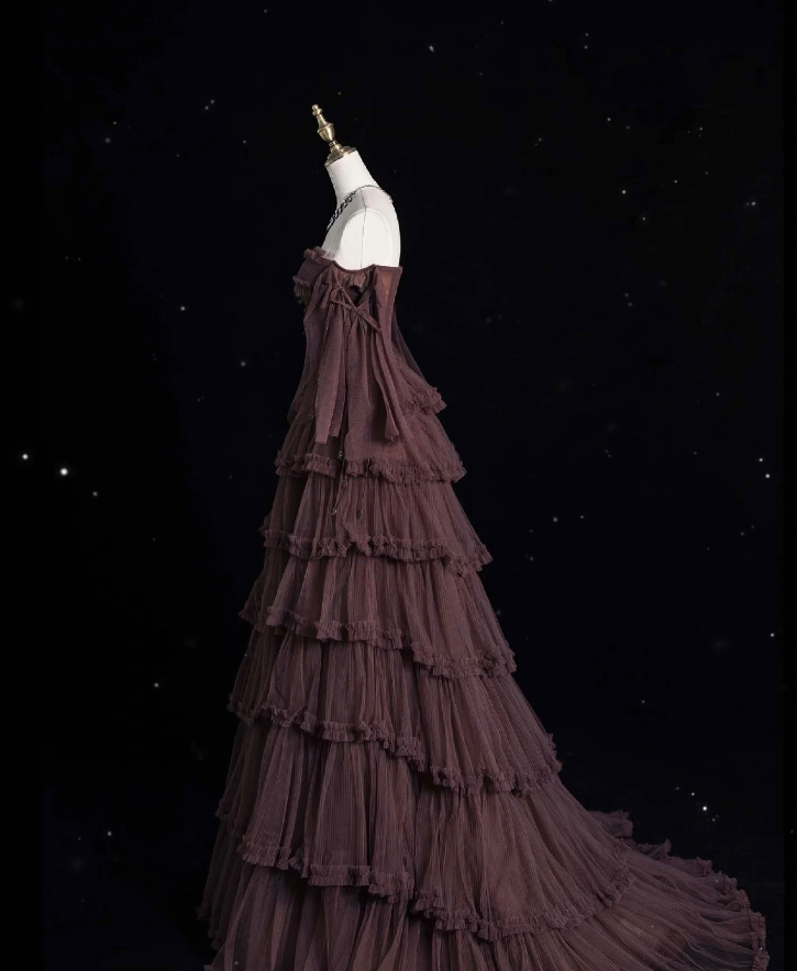 Chic Ball Gown Off The Shoulder Long Sleeves Classy Evening Dress Tulle Long Classy Prom Dress